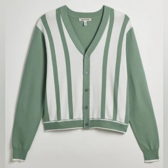 Urban Outfitters Men’s/Unisex‎ Classic Striped Cardigan - Size S - Green - NWOT - Picture 4 of 15